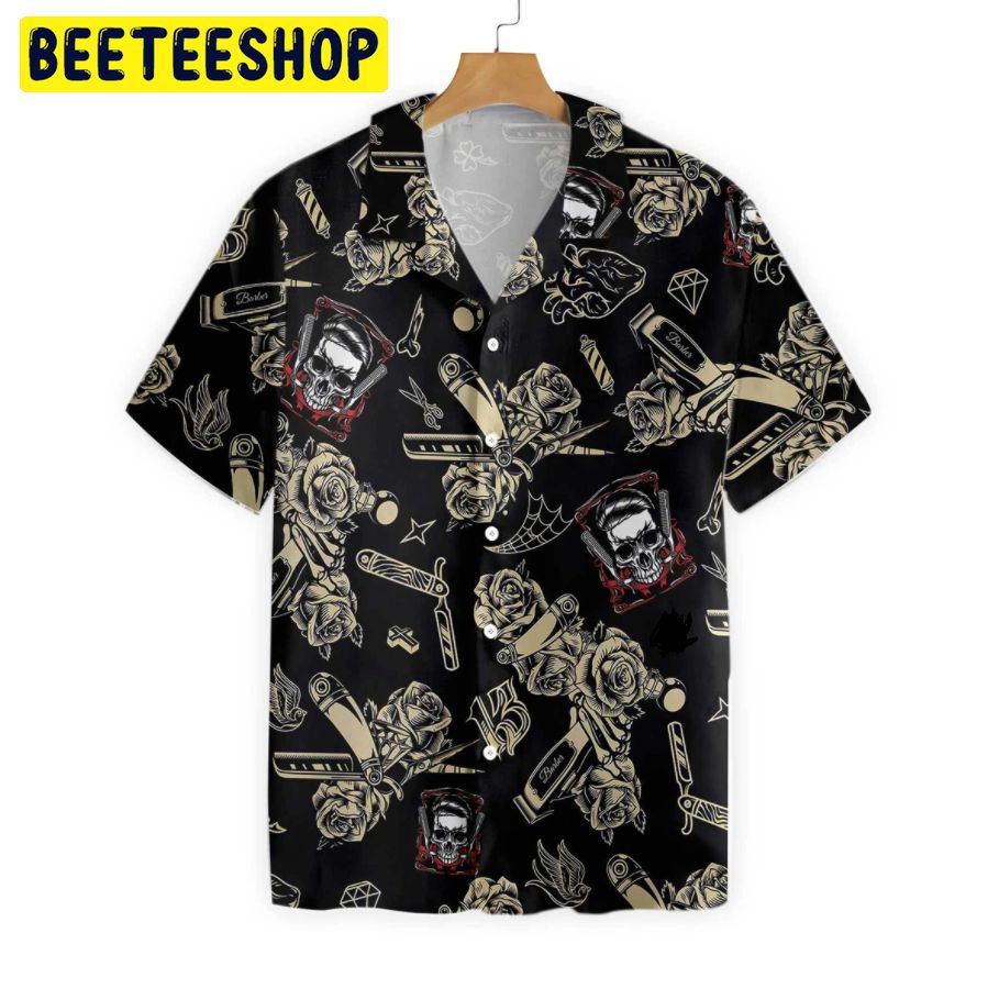 Barber Shop Skull Trending Hawaiian Shirt