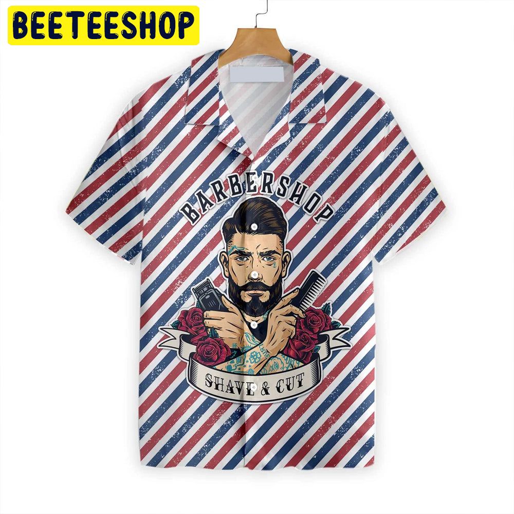 Barbershop Trending Hawaiian Shirt Design