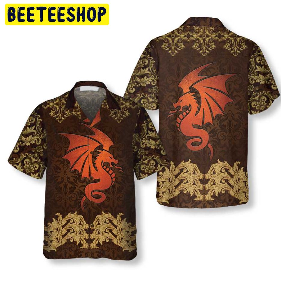 Baroque Dark Brown Dragon Trending Hawaiian Shirt