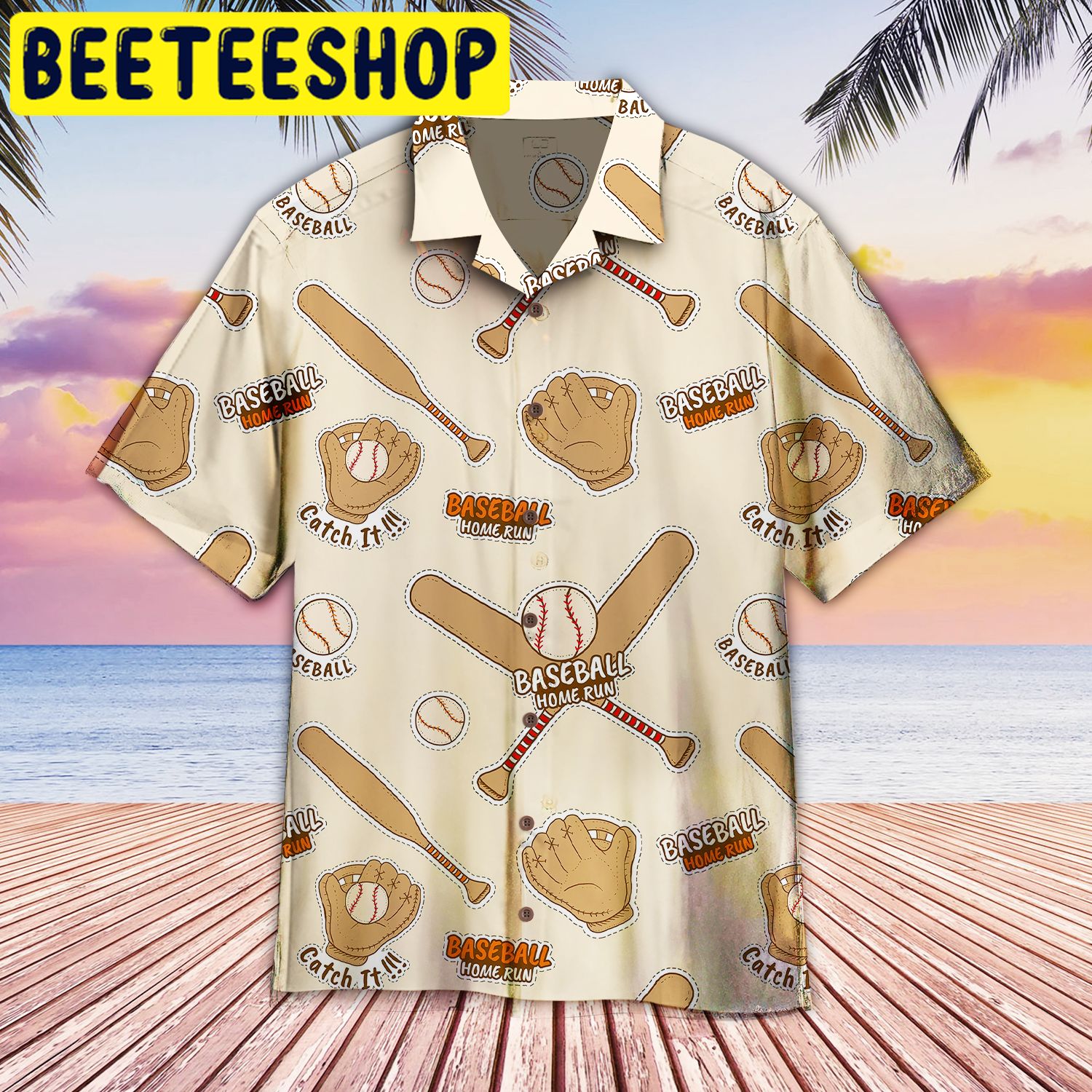 Baseball Home Run Hawaiian Shirt - Beeteeshop