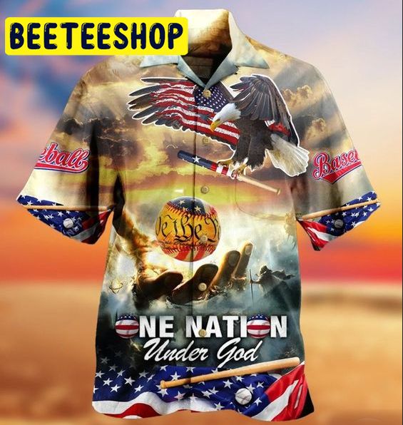 Baseball One Nation Under God Hawaiian Shirt