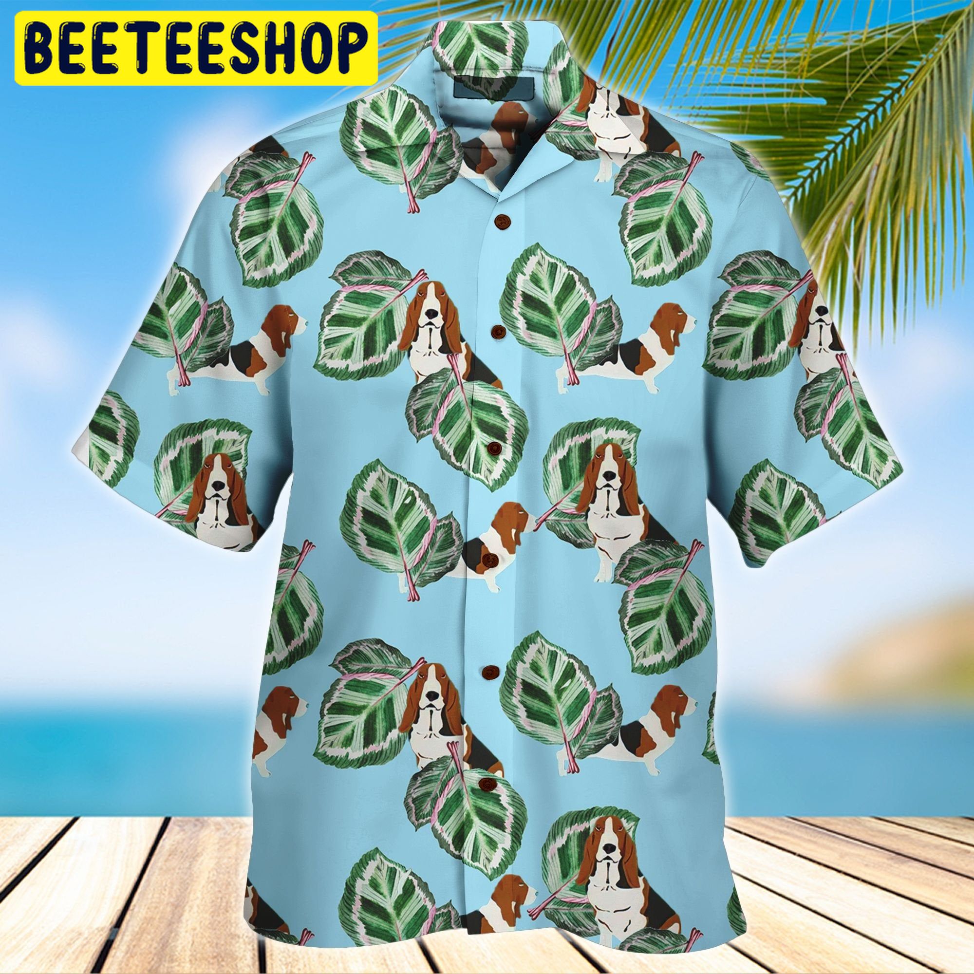 Basset Hound 3D All Over Printed Trending Hawaiian Shirt