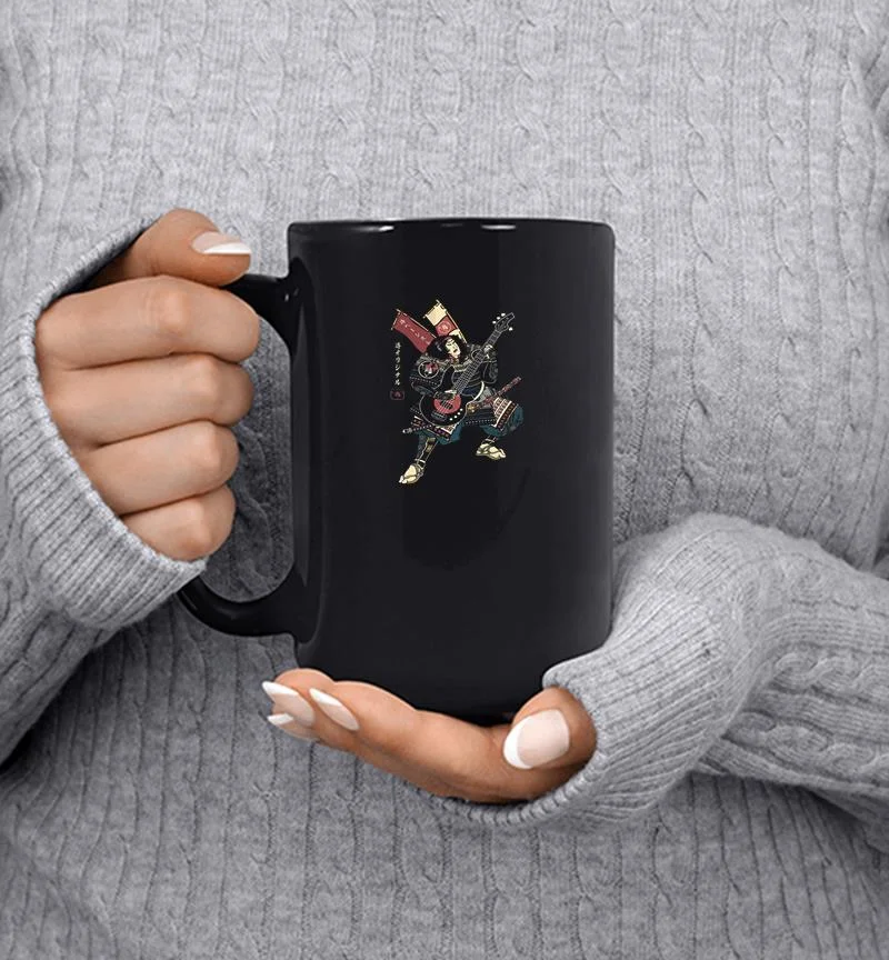 Bassist Samurai Play Guitar Mug