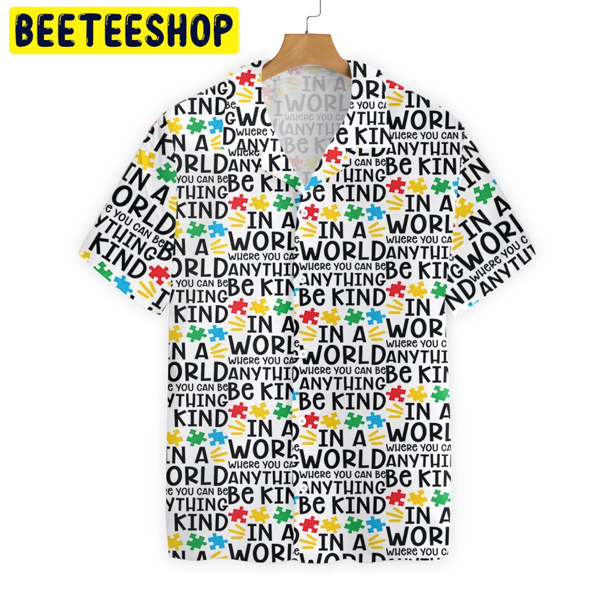 Be Kind Autism Multicolor Puzzle Trending Hawaiian Shirt