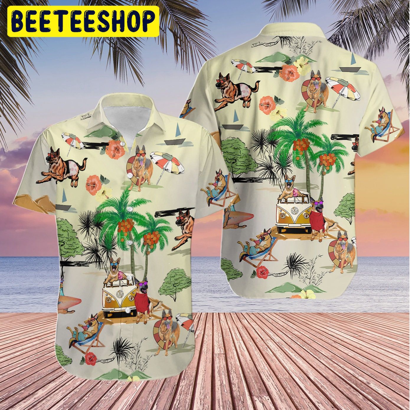 Beach Hawaii German Shepherd Trending Hawaiian Shirt