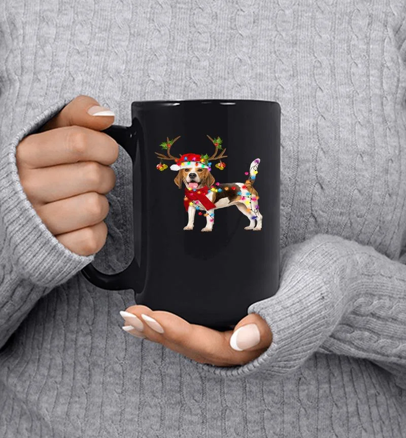 Beagle Reindeer Christmas Mug