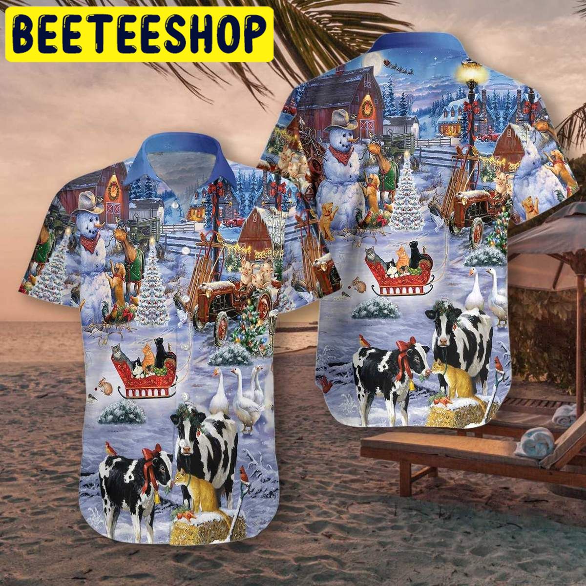 Beautiful Farm On Christmas Hawaiian Shirt