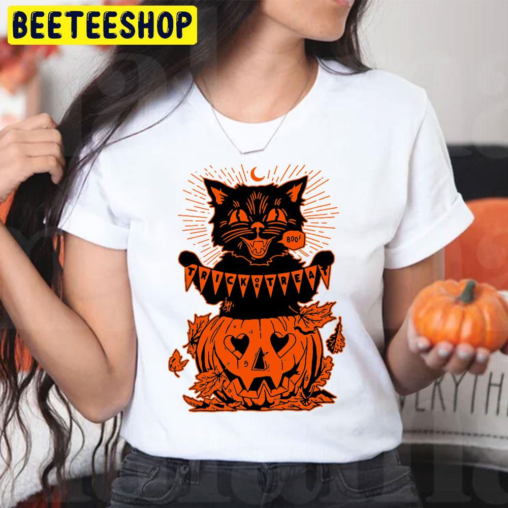 Beistle Cat And Pumpkin Boo Halloween Trending Unisex T-Shirt - Beeteeshop
