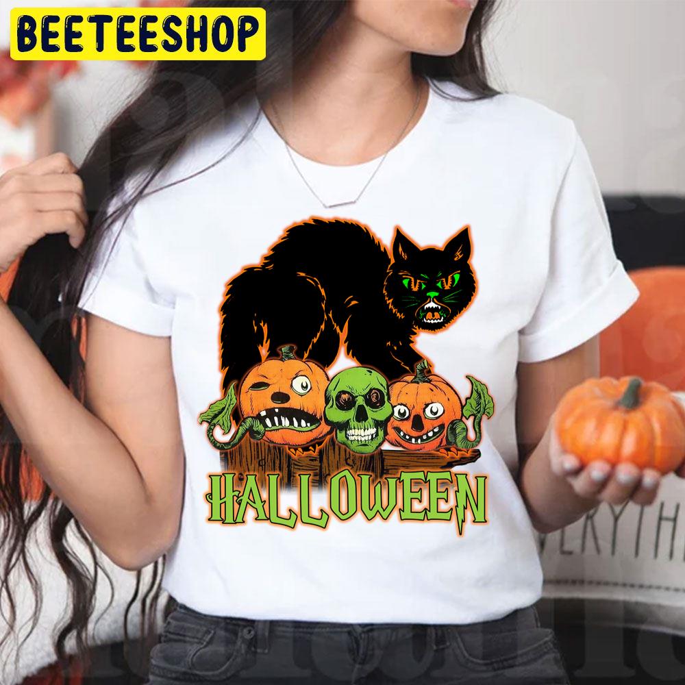 Beistle Cat Skull Pumpkin Halloween Trending Unisex T-Shirt