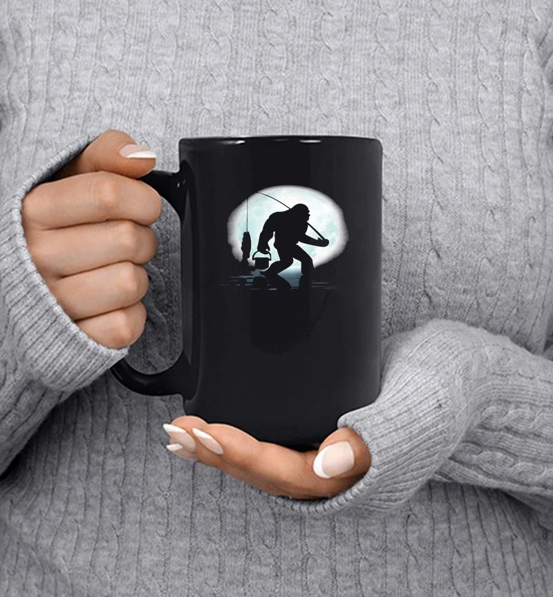 Bigfoot Fishing The Moon Mug