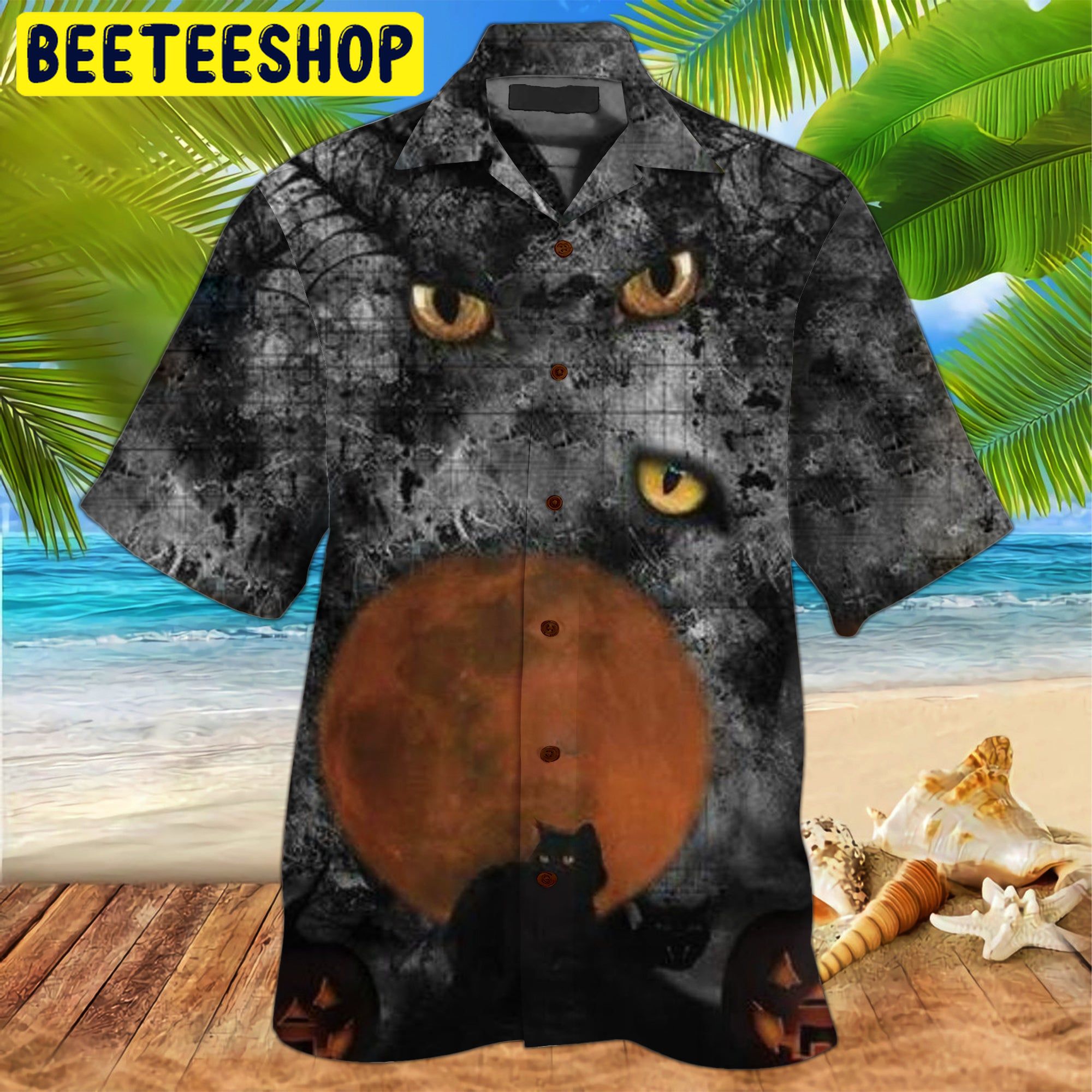 Black Cat Halloween Trending Hawaiian Shirt