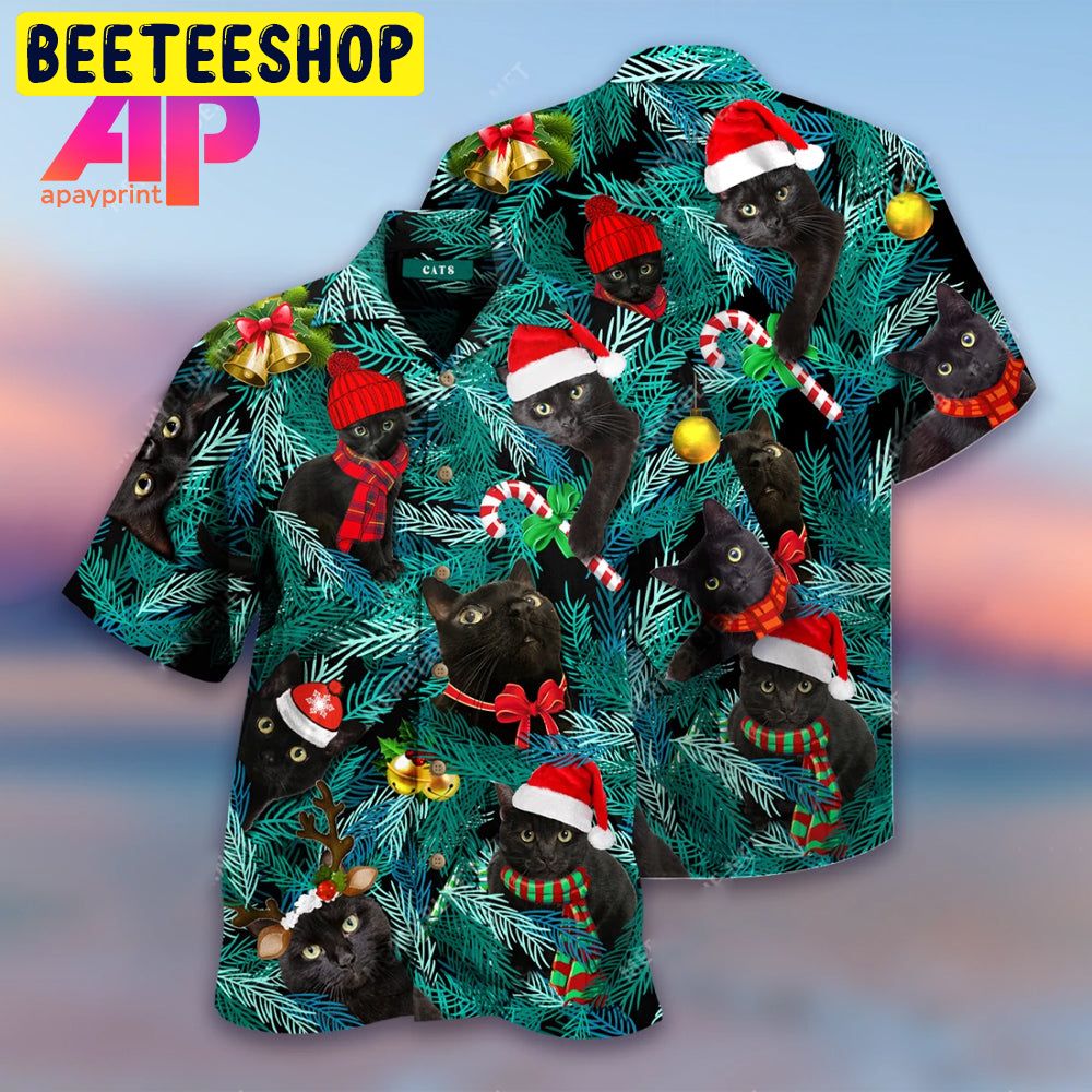 Black Cat Noel Trending Hawaiian Shirt