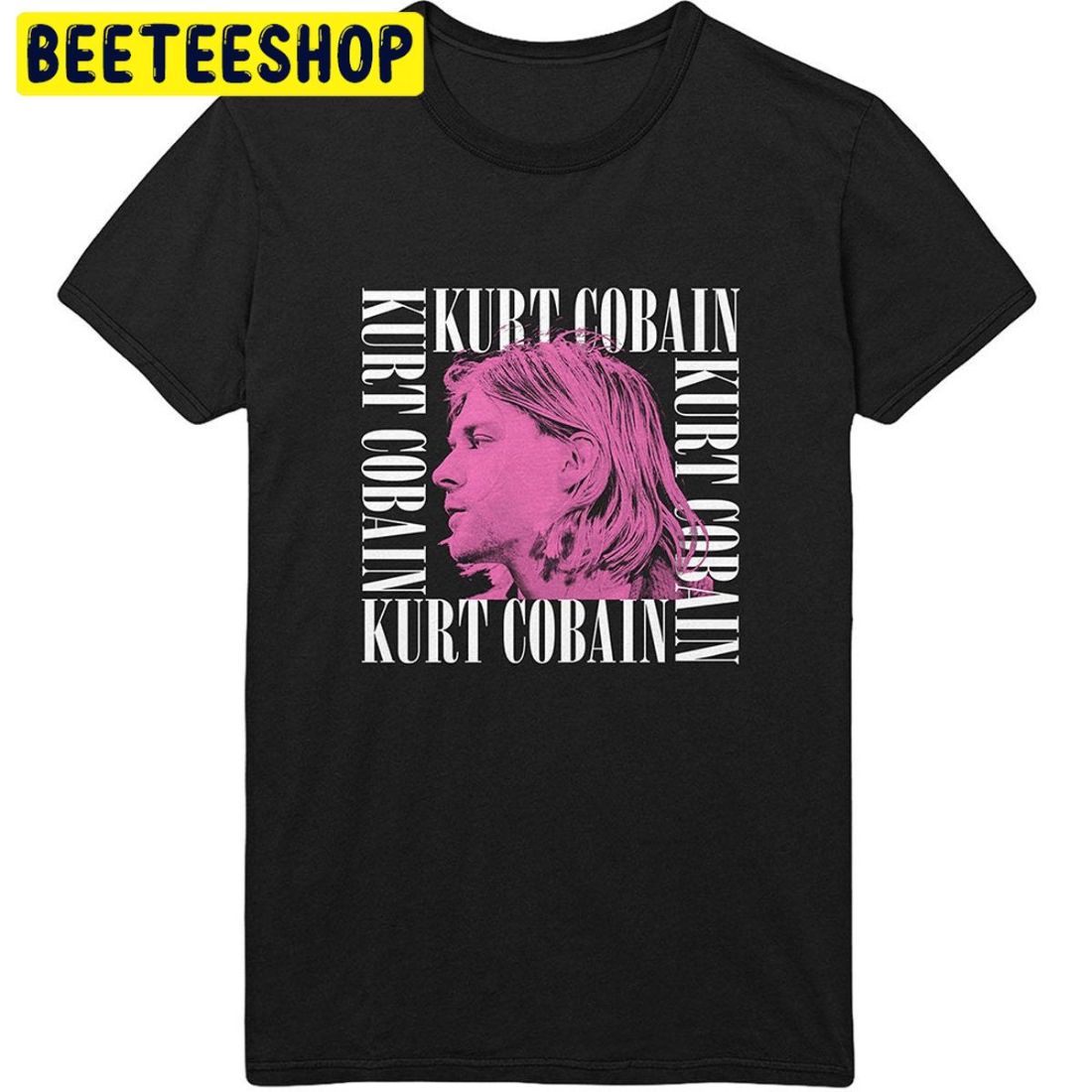 Black Kurt Cobain Face Profile Nirvana Trending Unisex Shirt