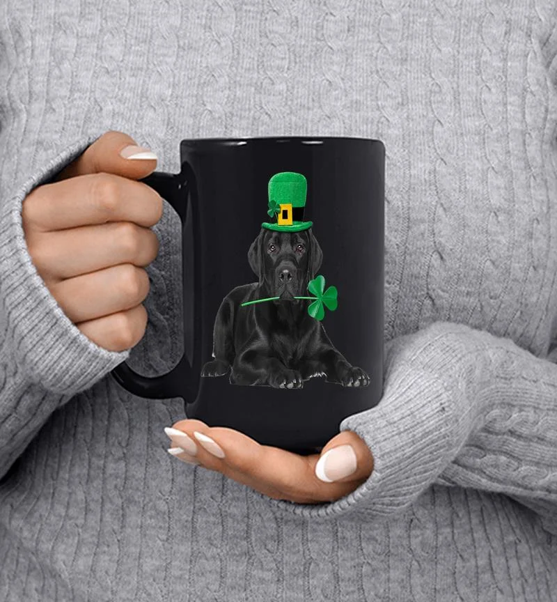 Black Lab Leprechaun Dog Lover St Patricks Day Funny Mug