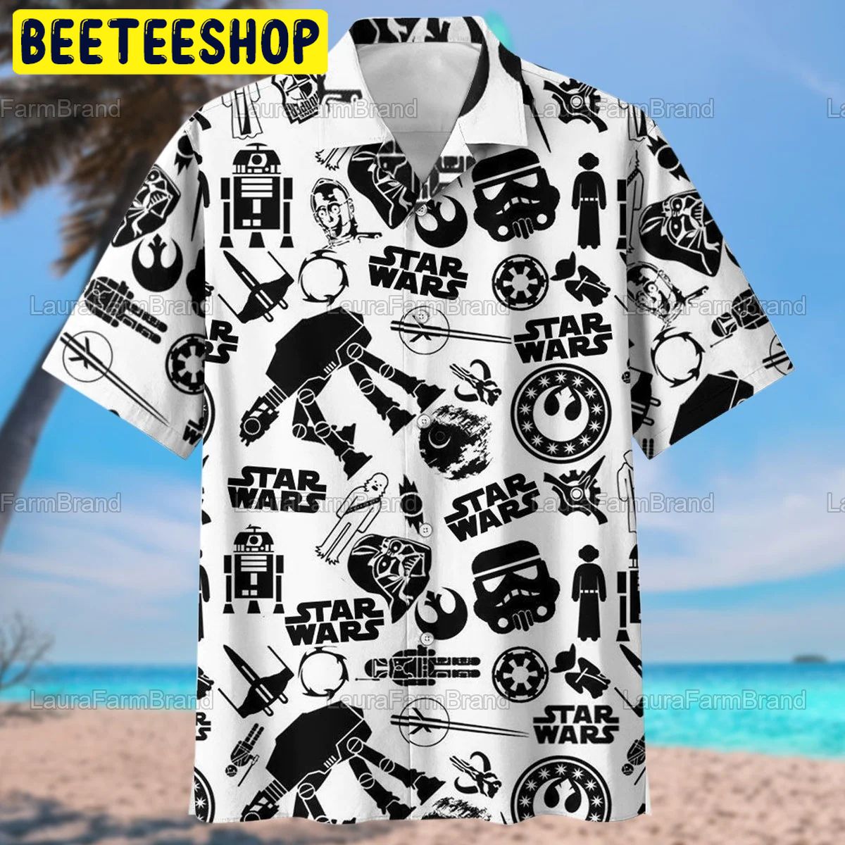 Black Pattern Star Wars Space Ship Battle Trending Hawaiian Shirt