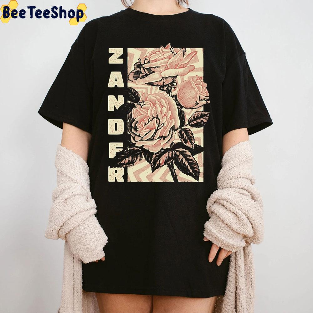 Black Red Rose Flower Graphic Zander Band Trending Unisex T-Shirt