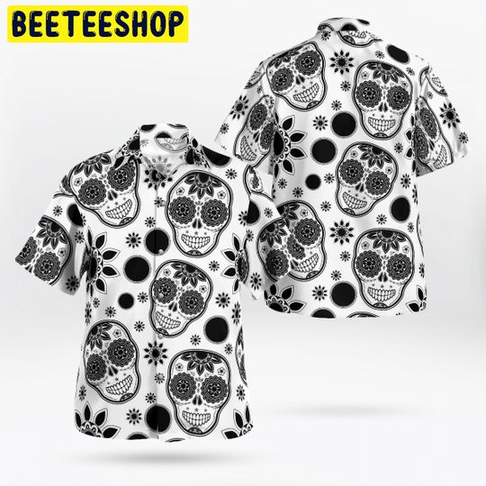 Black White Art Skull Trending Hawaiian Shirt