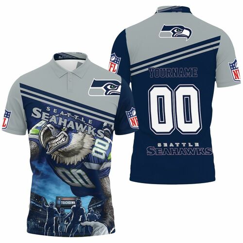 Blitz The Seahawk Seattle Seahawks 2020 Nfl Season Legendary Champions Personalized 3D All Over Print Polo Shirt