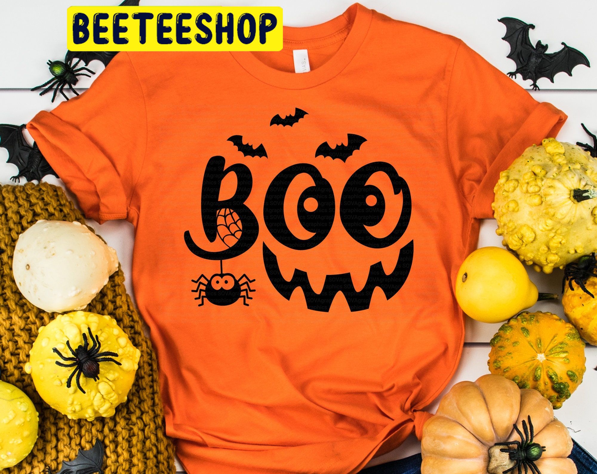 Boo Face And Bat HalloweenTrending Unisex Shirt