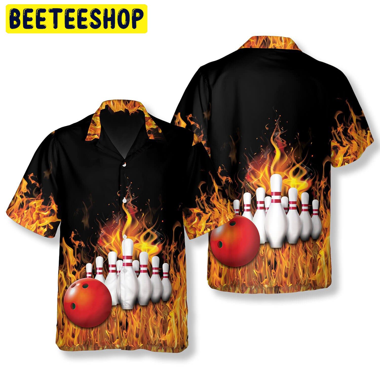 Bowling Flame Bowling In Fire Trending Hawaiian Shirt