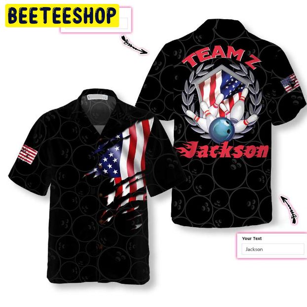 Bowling Team American Flag Personalized Trending Hawaiian Shirt