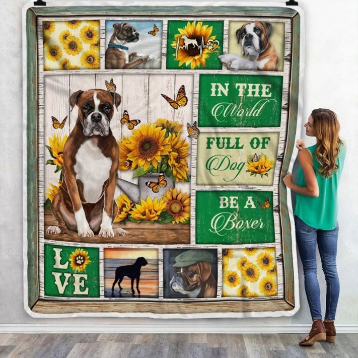 Boxer Dog In The World Full Of Dog Be A Boxer Comfy Sofa Throw Blanket