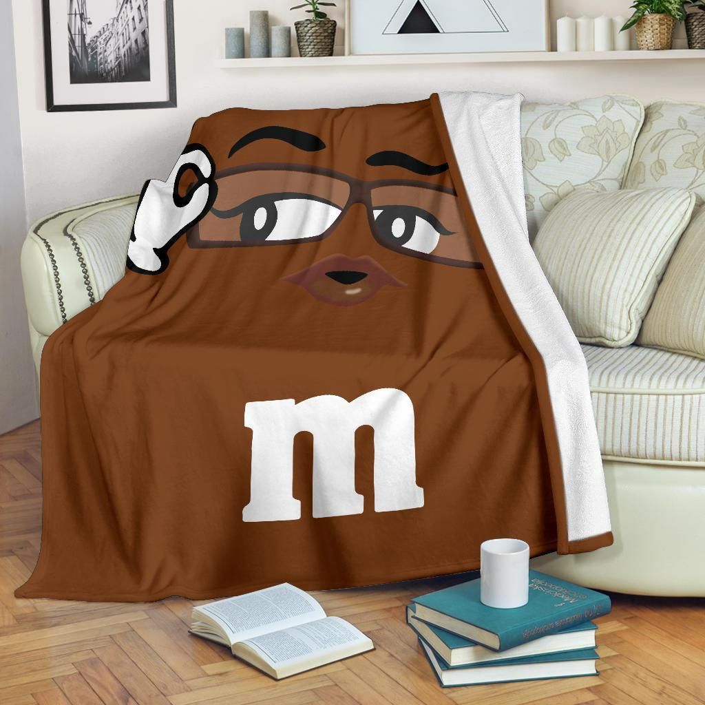 Brown M&m Fleece Blanket Throw Blanket