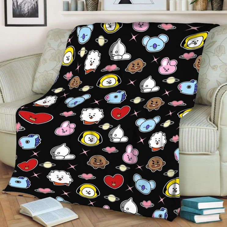 Bt21 Bangtan Boys Bts Best Seller Fleece Blanket Throw Blanket