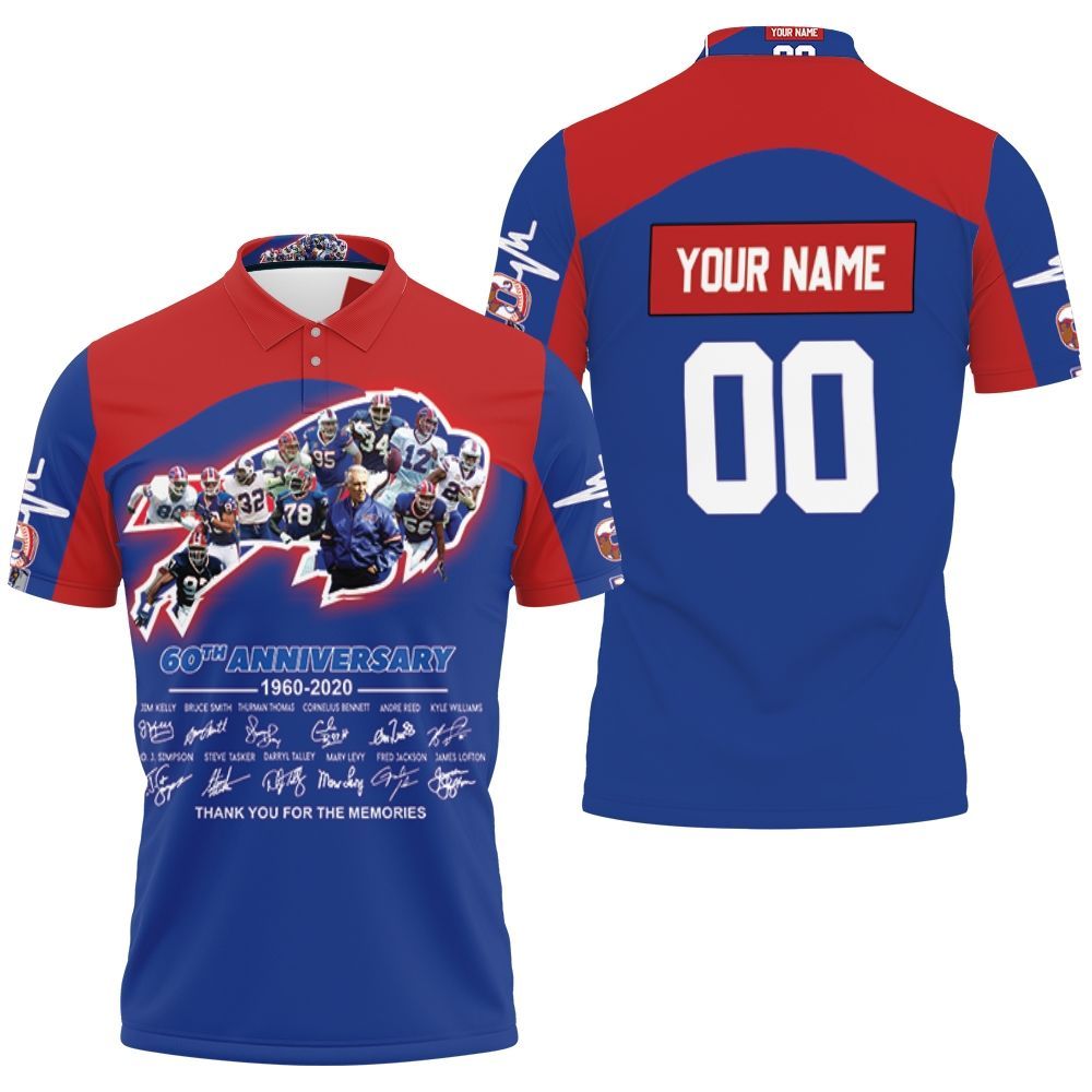 Buffalo Bills 2020 Afc East Division Champs 60th Anniversary Legend With Sign Personalized 3D All Over Print Polo Shirt