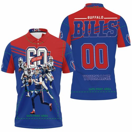 Buffalo Bills 60th Anniversary 2020 Afc East Division Champs Personalized 3D All Over Print Polo Shirt