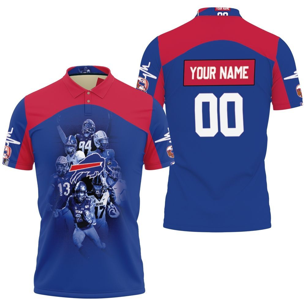 Buffalo Bills 60th Anniversary Great Players Personalized 3D All Over Print Polo Shirt