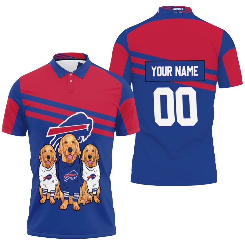 Buffalo Bills Golden Retriever 2020 Afc East Champions For Fans Personalized 3D All Over Print Polo Shirt