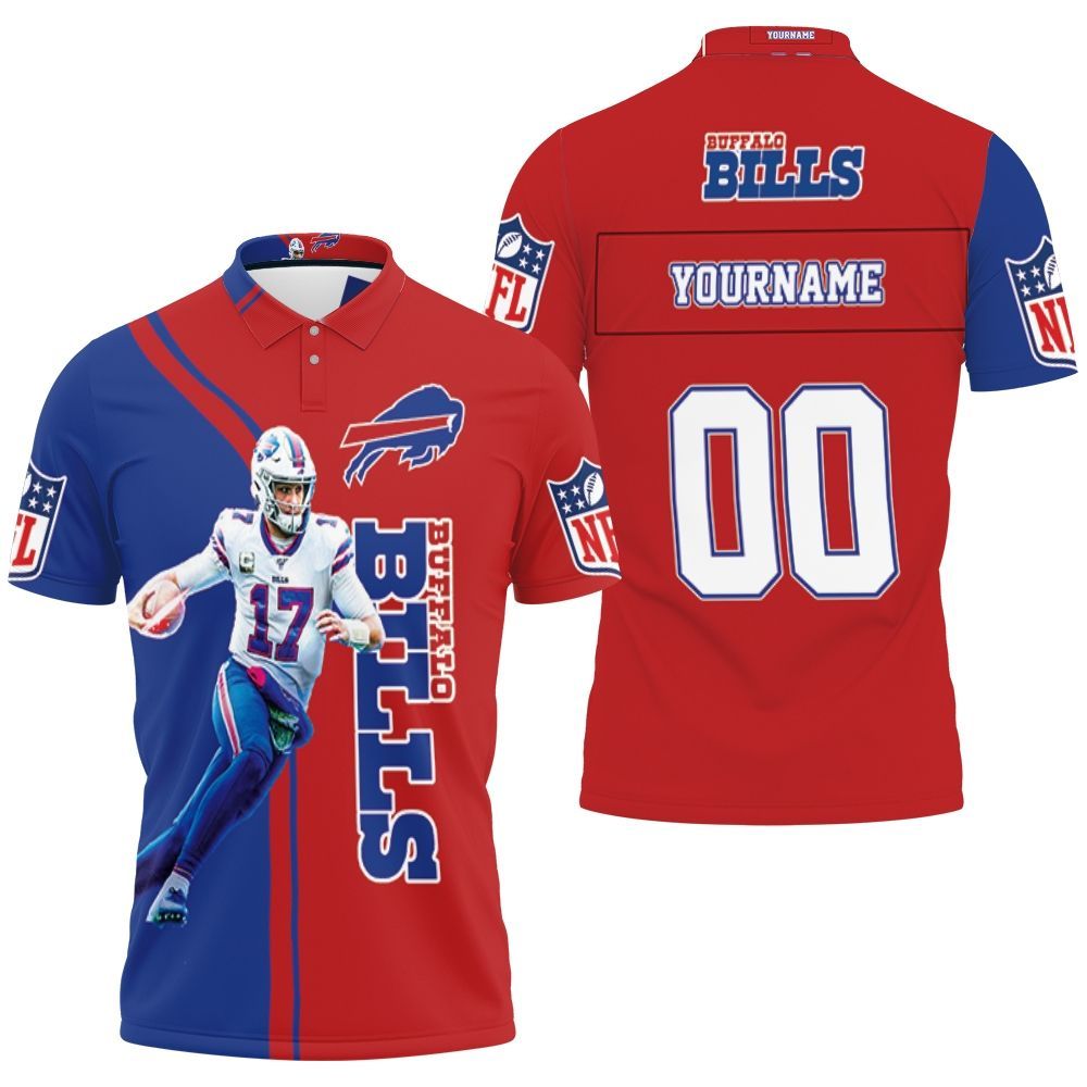 Buffalo Bills Josh Allen 17 Player Buffalo Bills 2020 Nfl Season Personalized 3D All Over Print Polo Shirt