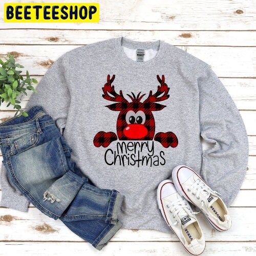 Buffalo Plaid Reindeer Christmas Trending Unisex Shirt