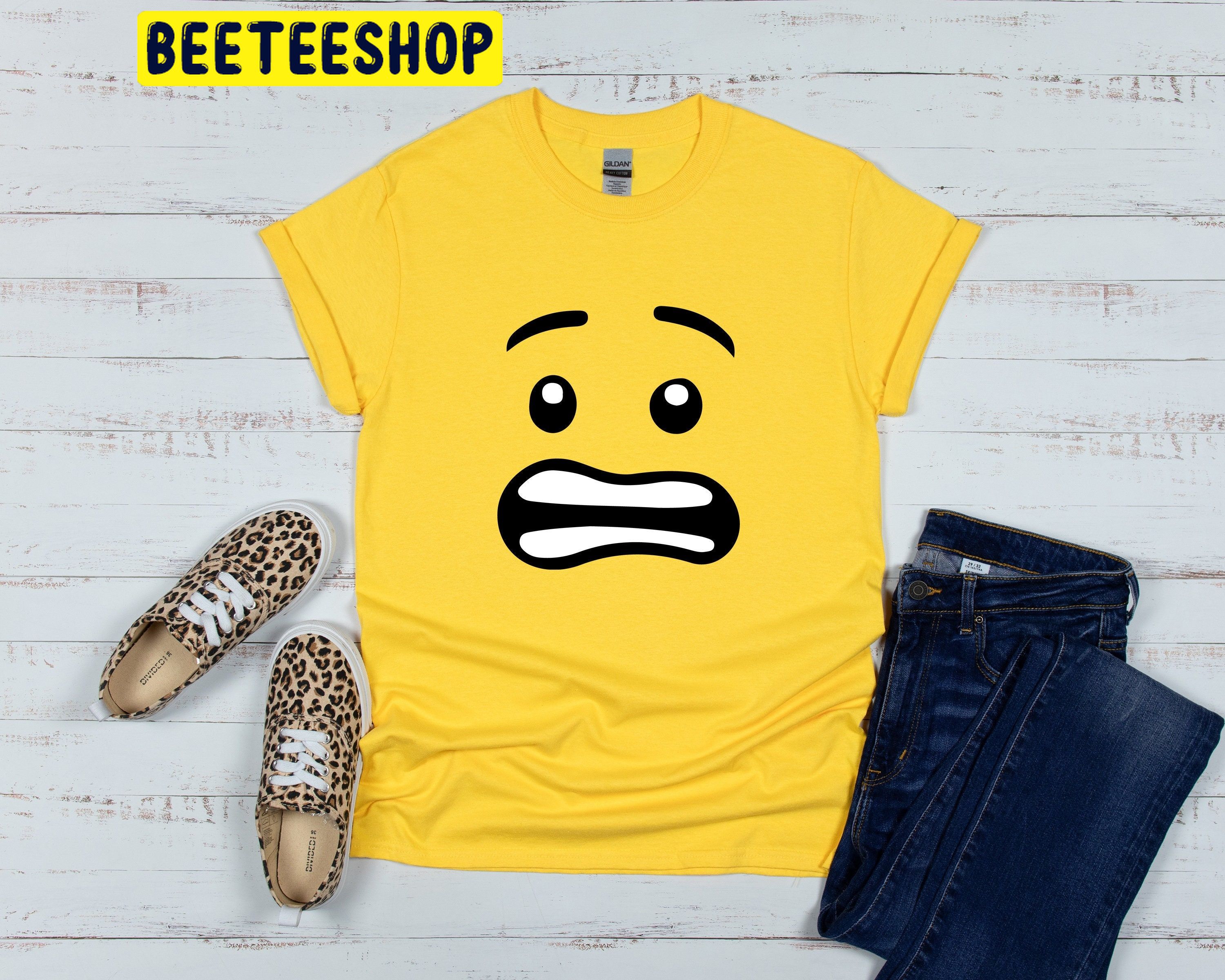 Building Block Head Nervous Scared Face Trending Unisex Shirt