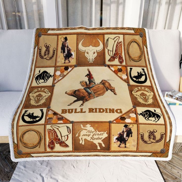 Bull Riding Comfy Sofa Throw Blanket