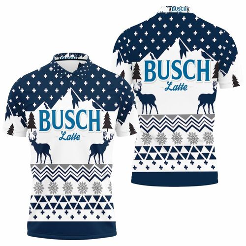 Busch Latte Christmas Gift Jersey 3D All Over Print Polo Shirt