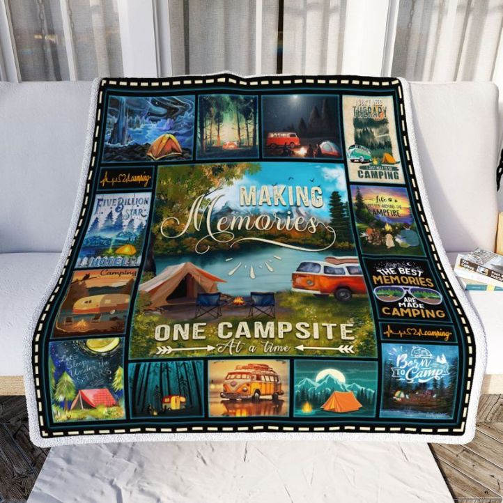 Camping Making Memories One Campsite At A Time Comfy Sofa Throw Blanket