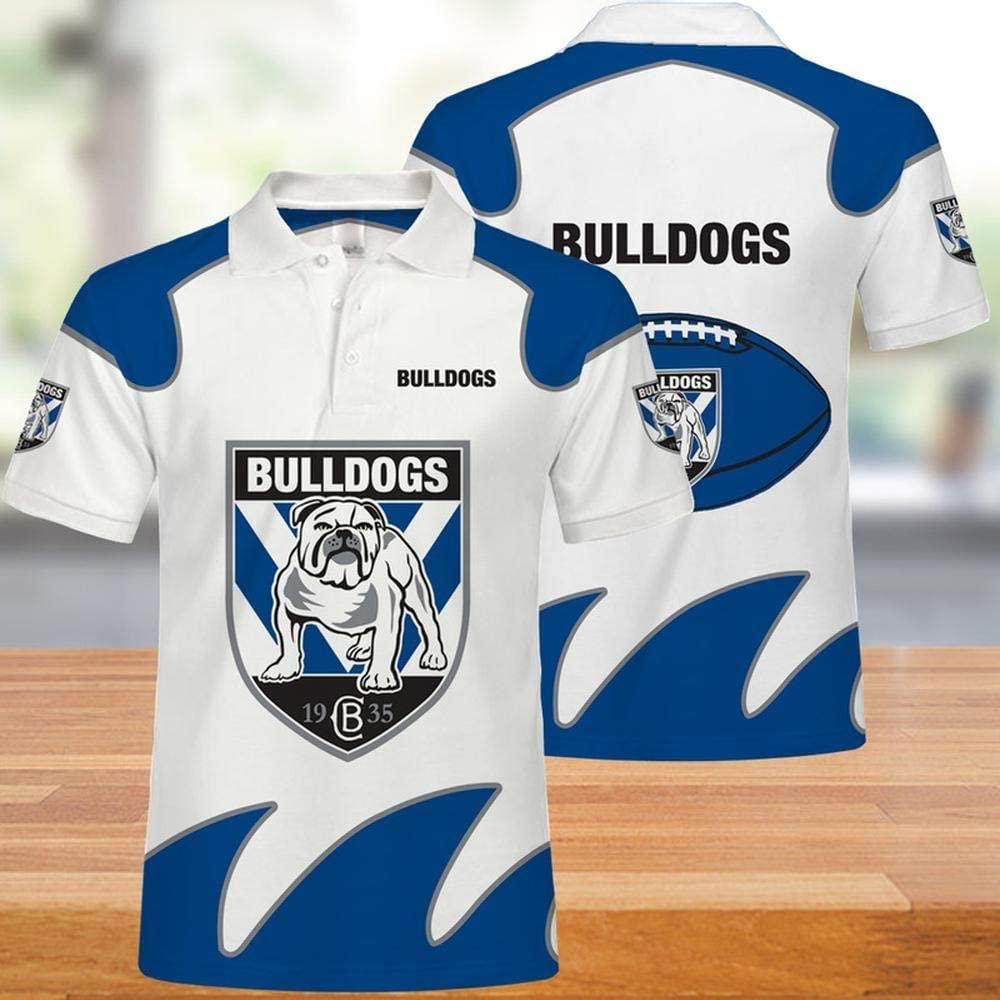 Canterbury-bankstown Bulldogs Nrl Print Casual Summer Short Top Branding Trends 3D Polo Shirt