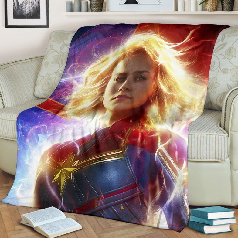 Captain Marvel Fleece Blanket Throw Blanket