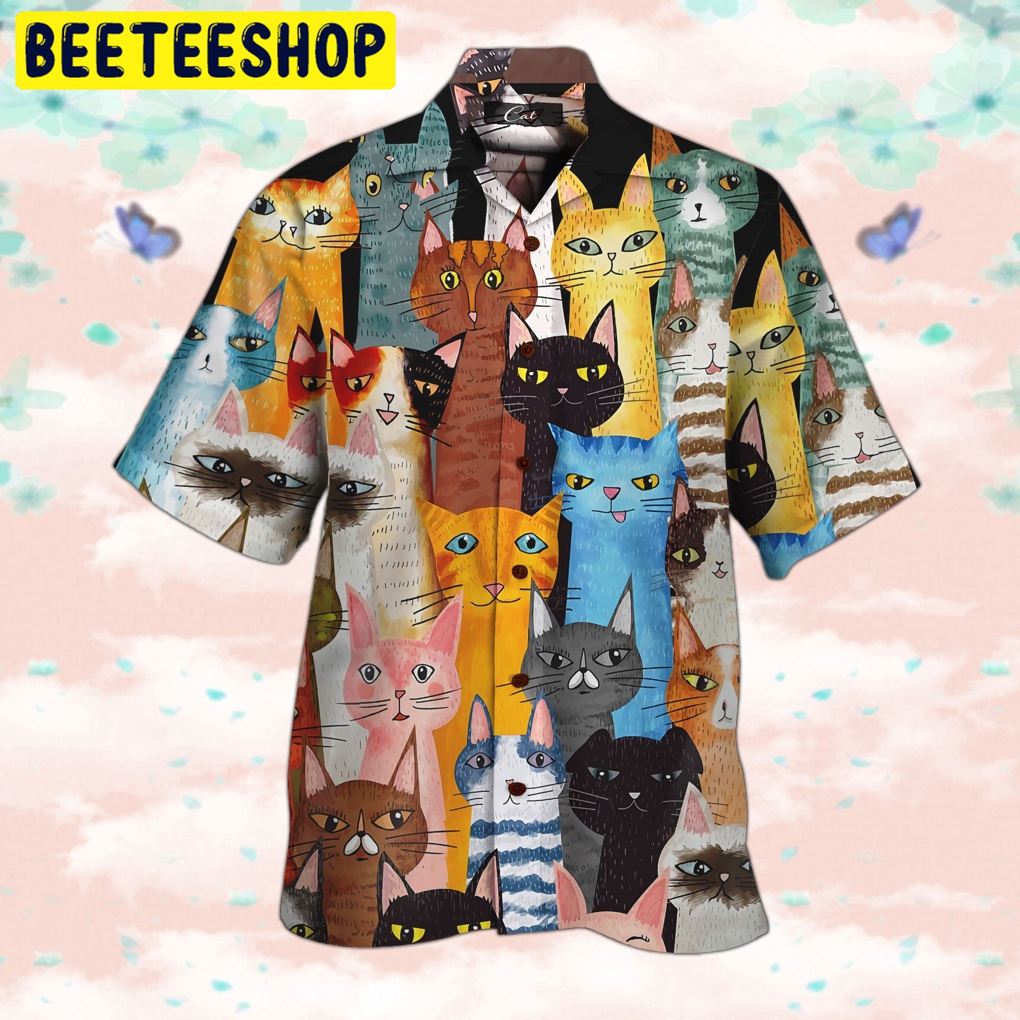 Cat Colorful 3D All Over Printed Trending Hawaiian Shirt