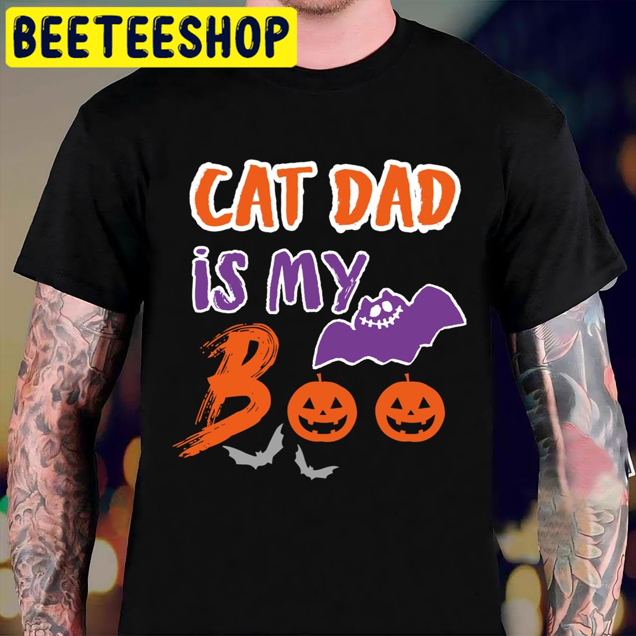 Cat Dad Is My Boo Halloween Trending Unisex T-Shirt