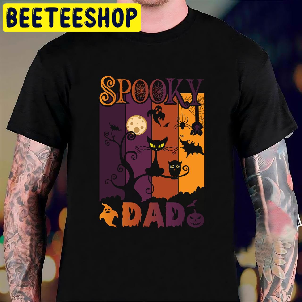 Cat DadSpooky Dad Halloween Trending Unisex T-Shirt