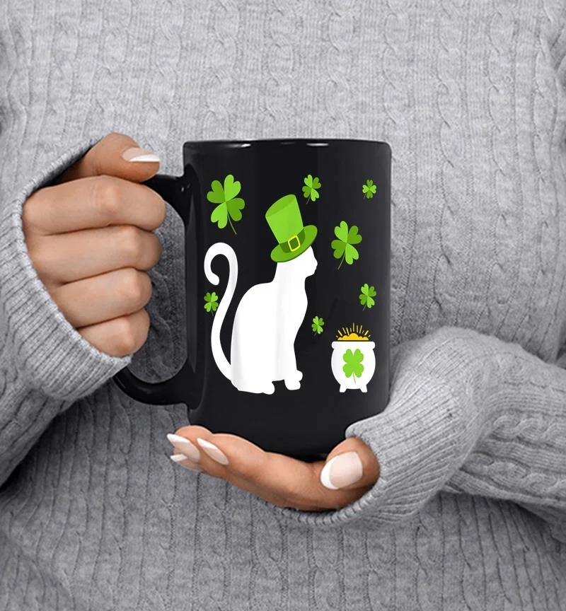 Cat Lovers Clovers St. Patrick 039s Day Mug