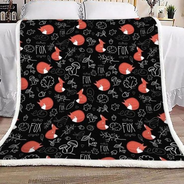 Chestnut Mushroom Fox Comfy Sofa Throw Blanket