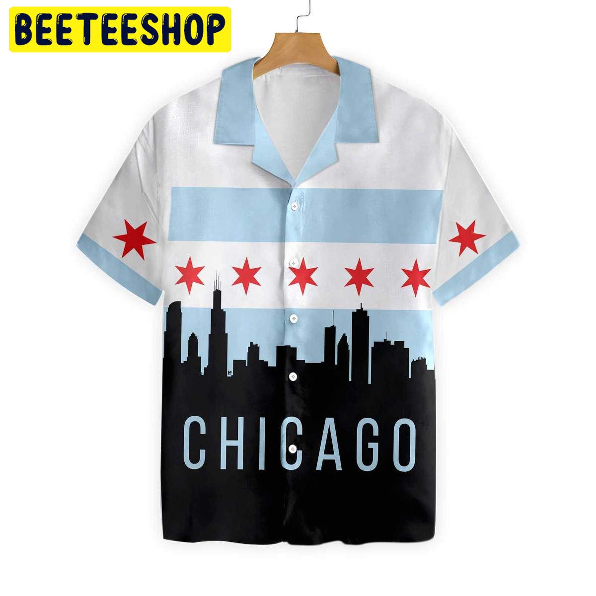 Chicago City Skyline Landmarks Trending Hawaiian Shirt