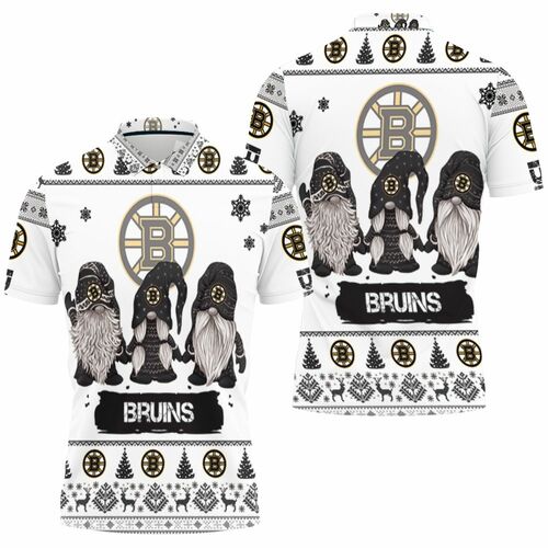 Christmas Gnomes Boston Bruins Ugly Sweatshirt Christmas 3d 3D All Over Print Polo Shirt