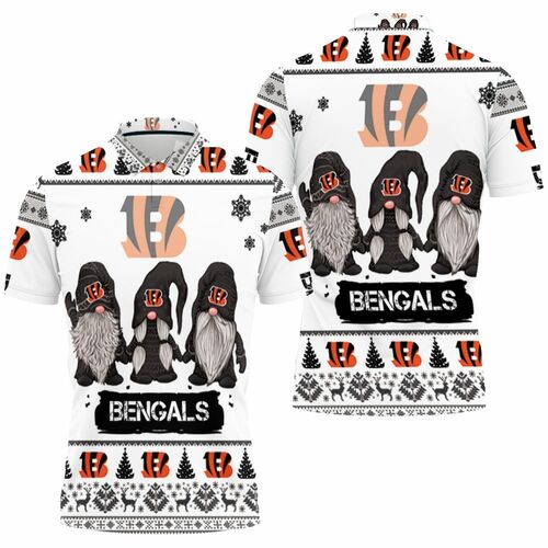 Christmas Gnomes Cincinnati Bengals Ugly Sweatshirt Christmas 3d 3D All Over Print Polo Shirt