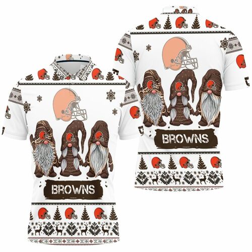 Christmas Gnomes Cleveland Browns Ugly Sweatshirt Christmas 3d 3D All Over Print Polo Shirt