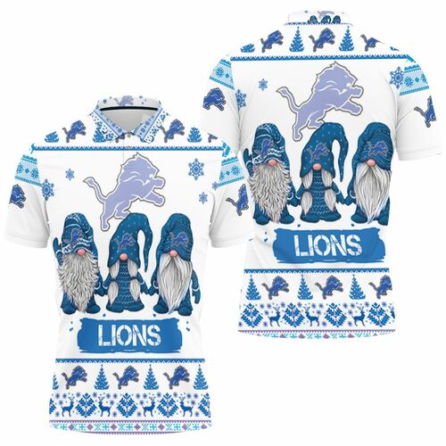 Christmas Gnomes Detroit Lions Ugly Sweatshirt Christmas 3d 3D All Over Print Polo Shirt